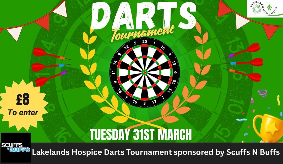 Scuffs N Buffs sponsor Lakelands Hospice  Darts Tournament